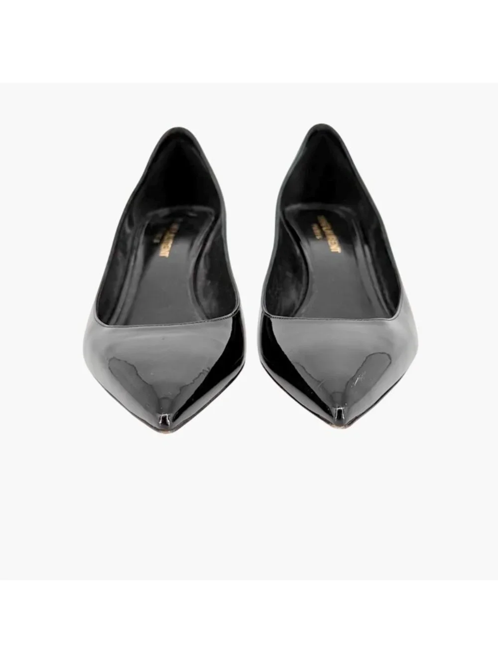 Saint Laurent Charlotte Pumps Heels Black Patent Size 39 US 9 Pointed Toe - Picture 5 of 15